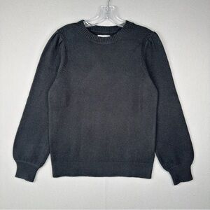 AMAZON ESSENTIALS Soft Touch Pleated Shoulder Sweater XS‎ Black Crewneck Casual